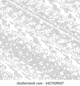 Abstract grunge grid stripe halftone background pattern. Black and white line vector illustration