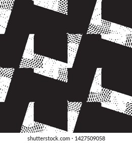 Abstract grunge grid stripe halftone background pattern. Black and white line vector illustration
