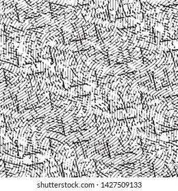Abstract grunge grid stripe halftone background pattern. Black and white line vector illustration