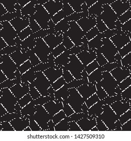 Abstract grunge grid stripe halftone background pattern. Black and white line vector illustration