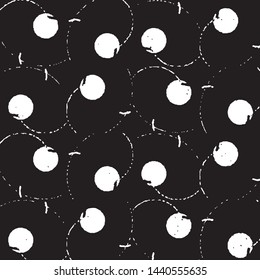 Abstract grunge grid stripe halftone background pattern. Black and white line vector illustration