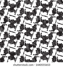Abstract grunge grid stripe halftone background pattern. Black and white line vector illustration