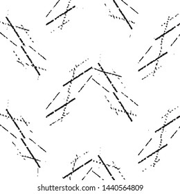 Abstract grunge grid stripe halftone background pattern. Black and white line vector illustration