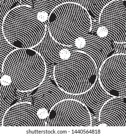 Abstract grunge grid stripe halftone background pattern. Black and white line vector illustration