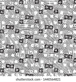 Abstract grunge grid stripe halftone background pattern. Black and white line vector illustration