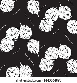 Abstract grunge grid stripe halftone background pattern. Black and white line vector illustration