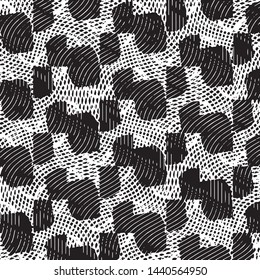 Abstract grunge grid stripe halftone background pattern. Black and white line vector illustration