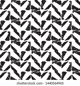 Abstract grunge grid stripe halftone background pattern. Black and white line vector illustration