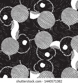 Abstract grunge grid stripe halftone background pattern. Black and white line vector illustration