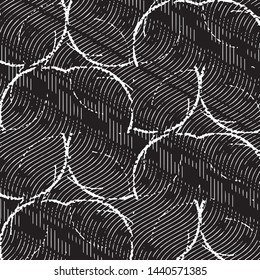 Abstract grunge grid stripe halftone background pattern. Black and white line vector illustration