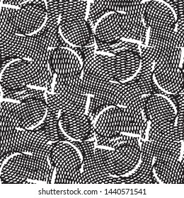 Abstract grunge grid stripe halftone background pattern. Black and white line vector illustration