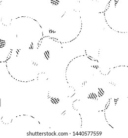 Abstract grunge grid stripe halftone background pattern. Black and white line vector illustration