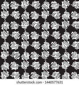 Abstract grunge grid stripe halftone background pattern. Black and white line vector illustration