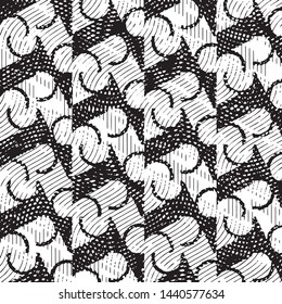 Abstract grunge grid stripe halftone background pattern. Black and white line vector illustration
