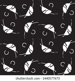 Abstract grunge grid stripe halftone background pattern. Black and white line vector illustration