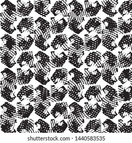Abstract grunge grid stripe halftone background pattern. Black and white line vector illustration