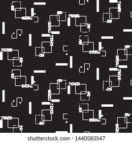 Abstract grunge grid stripe halftone background pattern. Black and white line vector illustration