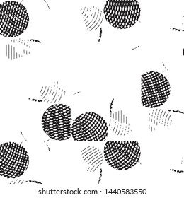 Abstract grunge grid stripe halftone background pattern. Black and white line vector illustration