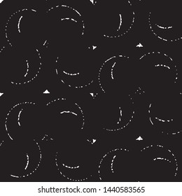Abstract grunge grid stripe halftone background pattern. Black and white line vector illustration