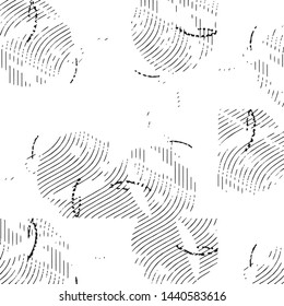 Abstract grunge grid stripe halftone background pattern. Black and white line vector illustration