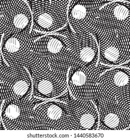 Abstract grunge grid stripe halftone background pattern. Black and white line vector illustration