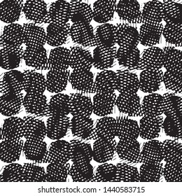 Abstract grunge grid stripe halftone background pattern. Black and white line vector illustration