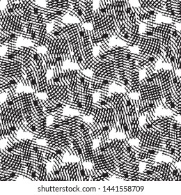 Abstract grunge grid stripe halftone background pattern. Black and white line vector illustration