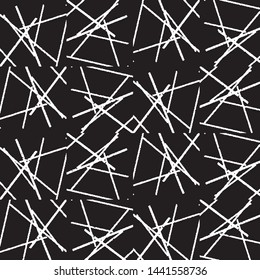 Abstract grunge grid stripe halftone background pattern. Black and white line vector illustration