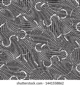 Abstract grunge grid stripe halftone background pattern. Black and white line vector illustration