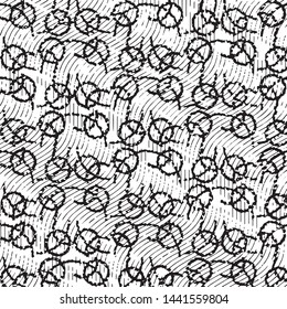 Abstract grunge grid stripe halftone background pattern. Black and white line vector illustration