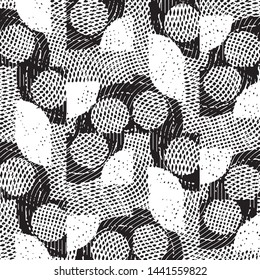 Abstract grunge grid stripe halftone background pattern. Black and white line vector illustration