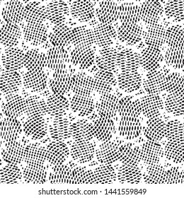 Abstract grunge grid stripe halftone background pattern. Black and white line vector illustration