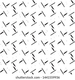 Abstract grunge grid stripe halftone background pattern. Black and white line vector illustration