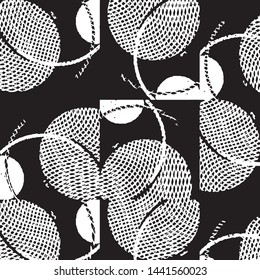 Abstract grunge grid stripe halftone background pattern. Black and white line vector illustration