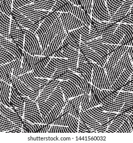 Abstract grunge grid stripe halftone background pattern. Black and white line vector illustration