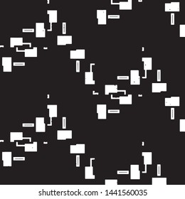 Abstract grunge grid stripe halftone background pattern. Black and white line vector illustration
