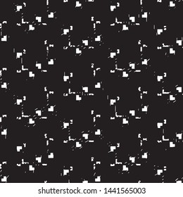 Abstract grunge grid stripe halftone background pattern. Black and white line vector illustration