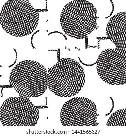 Abstract grunge grid stripe halftone background pattern. Black and white line vector illustration