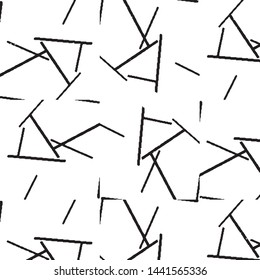 Abstract grunge grid stripe halftone background pattern. Black and white line vector illustration