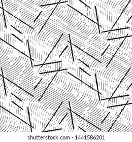 Abstract grunge grid stripe halftone background pattern. Black and white line vector illustration
