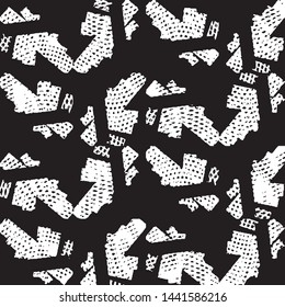 Abstract grunge grid stripe halftone background pattern. Black and white line vector illustration