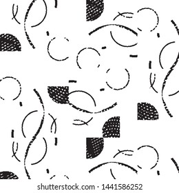 Abstract grunge grid stripe halftone background pattern. Black and white line vector illustration