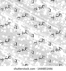 Abstract grunge grid stripe halftone background pattern. Black and white line vector illustration