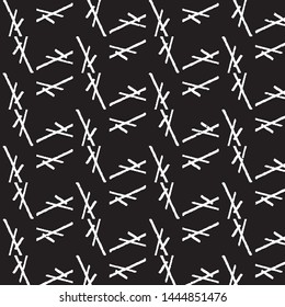 Abstract grunge grid stripe halftone background pattern. Black and white line vector illustration