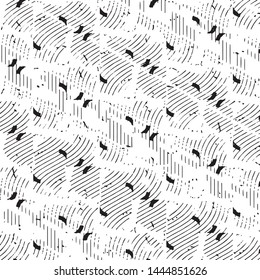 Abstract grunge grid stripe halftone background pattern. Black and white line vector illustration
