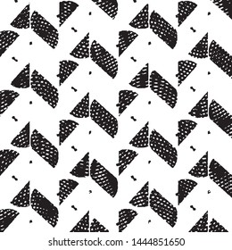 Abstract grunge grid stripe halftone background pattern. Black and white line vector illustration