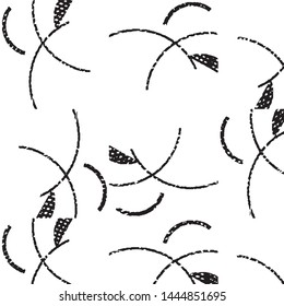 Abstract grunge grid stripe halftone background pattern. Black and white line vector illustration