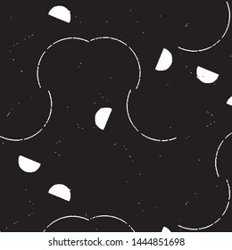 Abstract grunge grid stripe halftone background pattern. Black and white line vector illustration