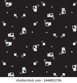 Abstract grunge grid stripe halftone background pattern. Black and white line vector illustration