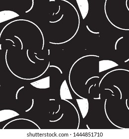 Abstract grunge grid stripe halftone background pattern. Black and white line vector illustration